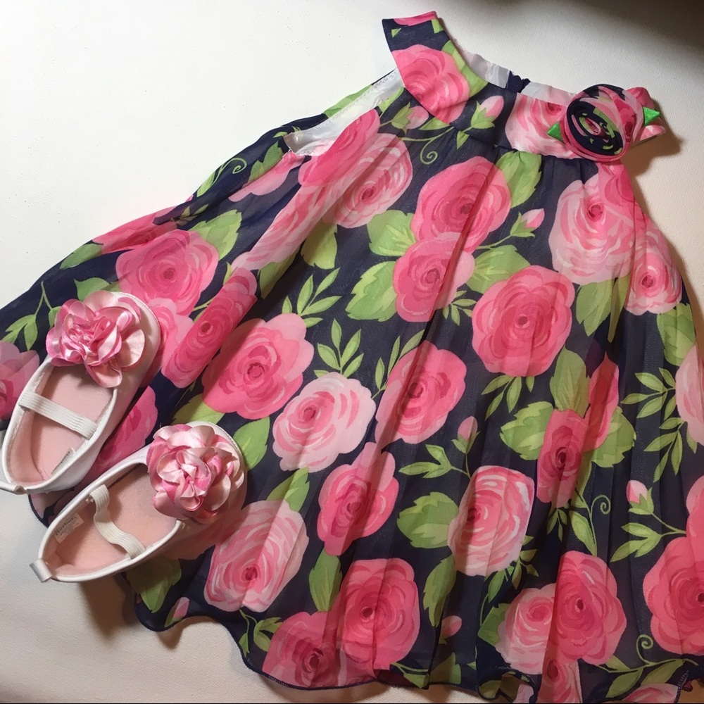 Rose dress and shoes